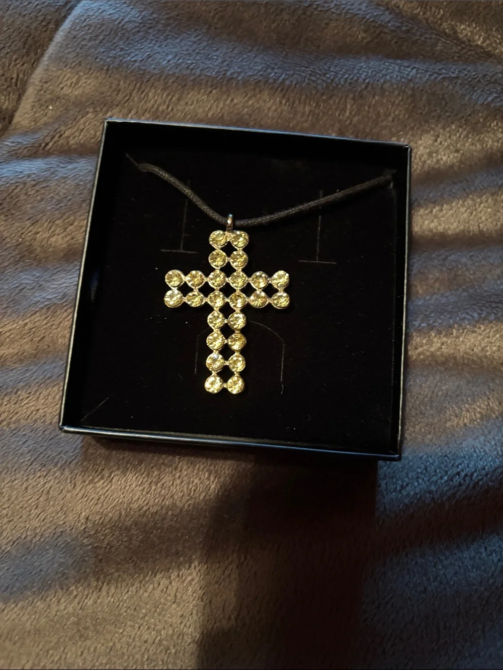 Gold Crystal Cross Pendant Necklace - Women Jewelry